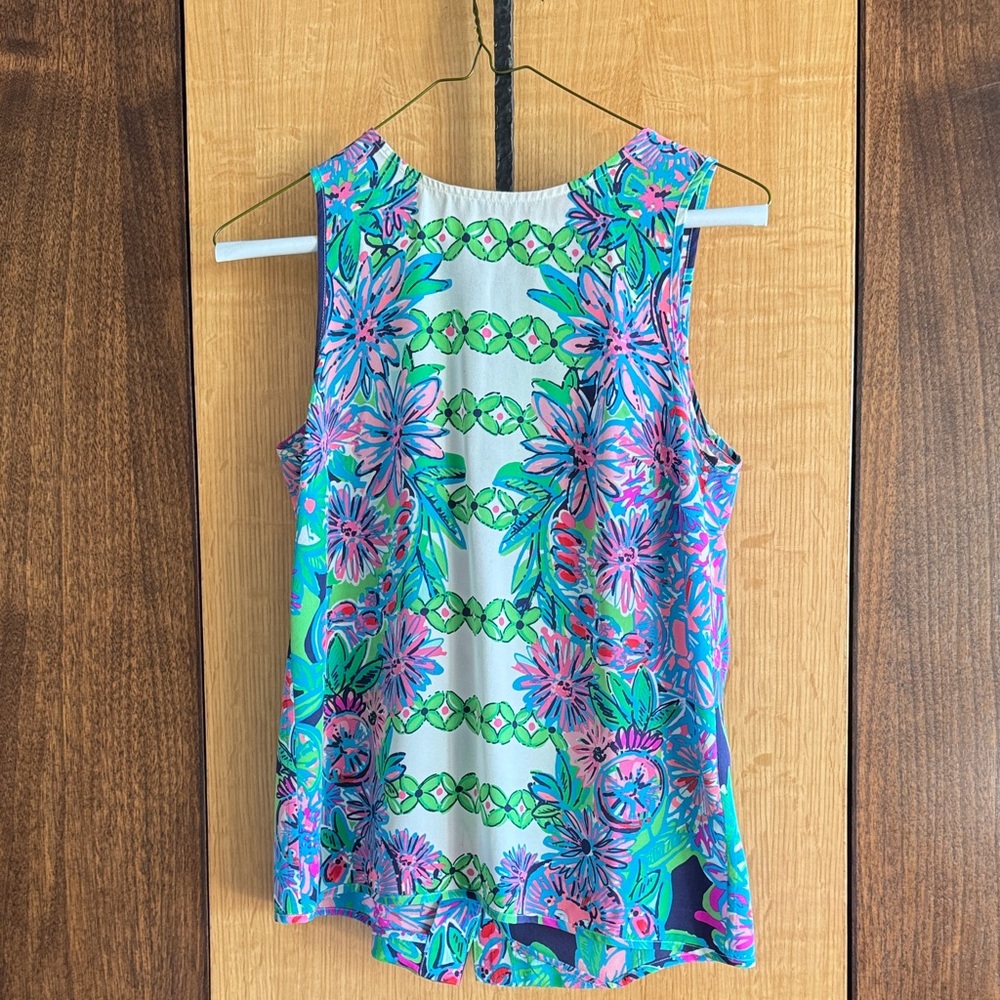 Lilly Pulitzer Vibrant Floral Tank Top - Blue and Pink